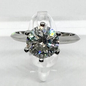 Moissanite Diamond Engagement Ring 1 Ct GRA Round Cut Wedding Jewelry 18K Size 9